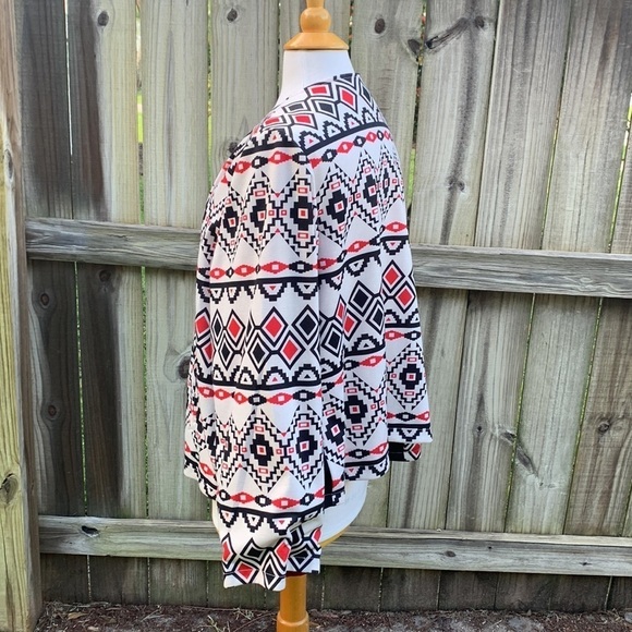 Mirror Image tribal print open front jacket, size XXL (custom tailored) - Picture 3 of 6